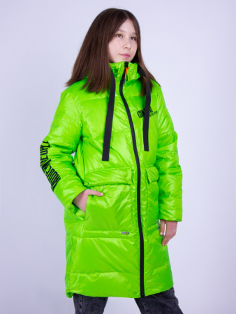 12П34 (зеленый) Пальто для девочек ВЕСНА