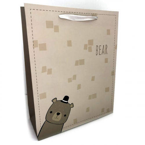 Подарочный пакет люкс бумажный 26*32*10 см Медведь 558332