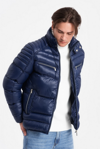 Куртка OMBRE JAHP-22FW-010-ciemnoniebieska