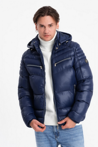 Куртка OMBRE JAHP-22FW-010-ciemnoniebieska