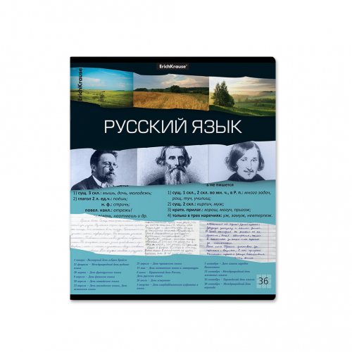 Тетрадь общая ученическая ErichKrause Timeline, Русский язык, 36 листов, линейка