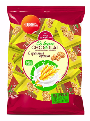 Конфеты Co barre de Chocolat мультизлаковые в белой глазури с грецким ...