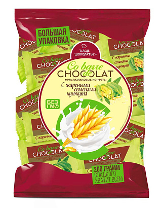 Конфеты Co barre de Chocolat мультизлаковые с белой глазурью с жареными ...