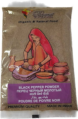Перец чёрный молотый Black Pepper Powder Bharat Bazaar 100 гр.