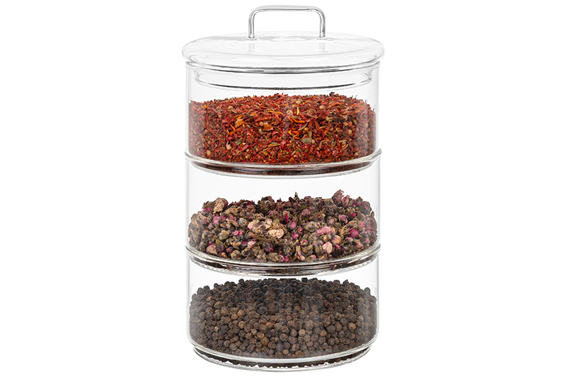 Банка д/хранения 3-х секционная 400 мл 11,5*11,5*20 см