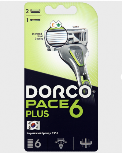 DORCO PACE6 PLUS (станок+2'S) система с 6лезвиями (Ю.Корея)