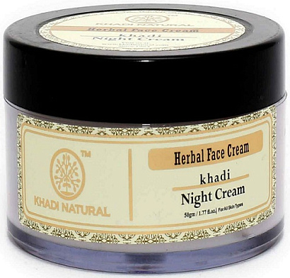 Крем для лица ночной Кхади (питательный) Herbal Face Night Cream Khadi 50 гр.