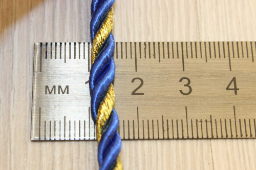 Шнур декоративный (золотисто-синий), 5-6мм*10ярдов(+-1), упак.1шт В наличии