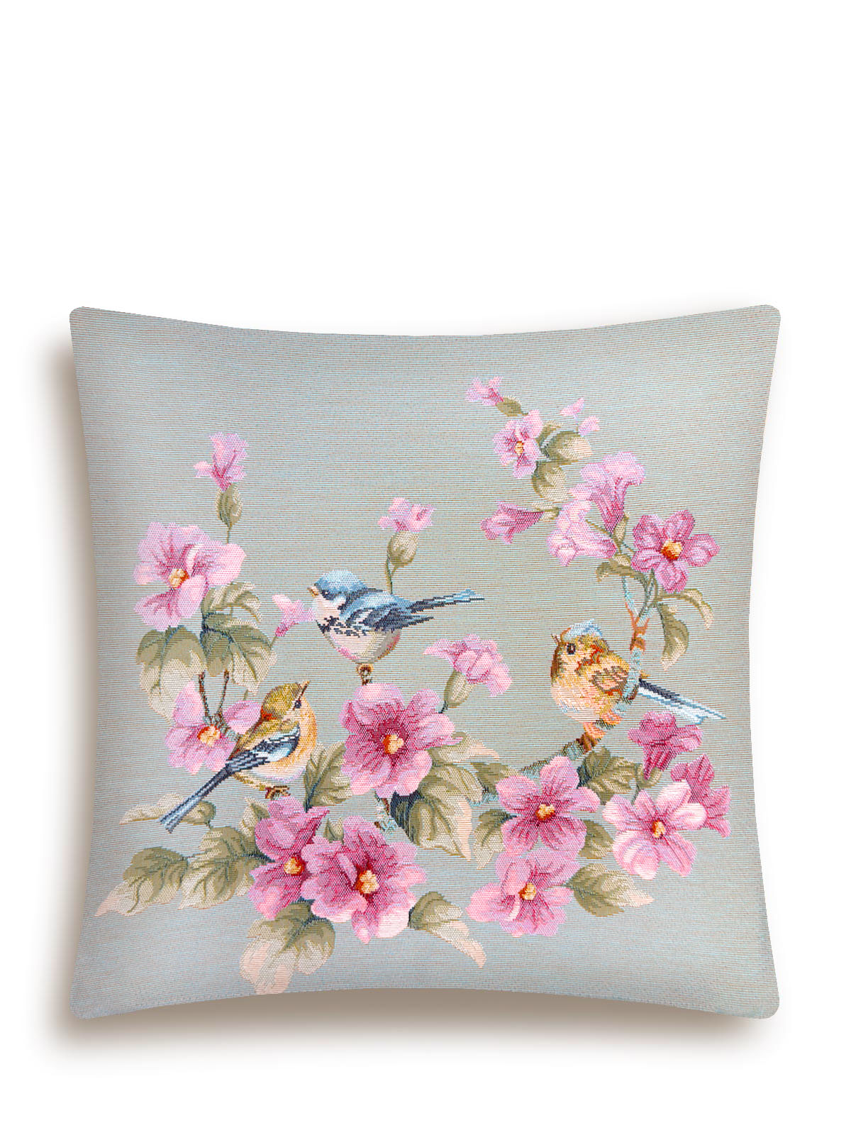 Нежные птички голубой фон Наволочка 45х45 см 2312522