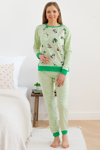 Пижама женская из джемпера и брюк из кулирки Локки зеленый