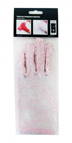 Перчатки гипюровые короткие розовые
