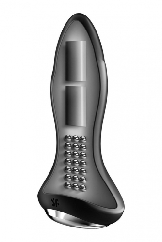Анальная пробка с вибрацией и массажем бусинами  Satisfyer Rotator Plug1+ (Black)