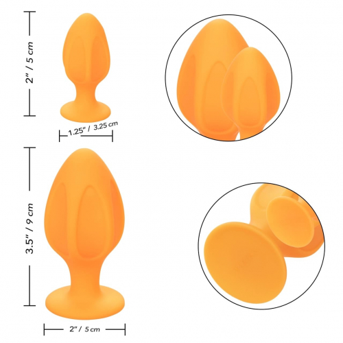 Набор из двух анальных пробок CHEEKY оранжевый