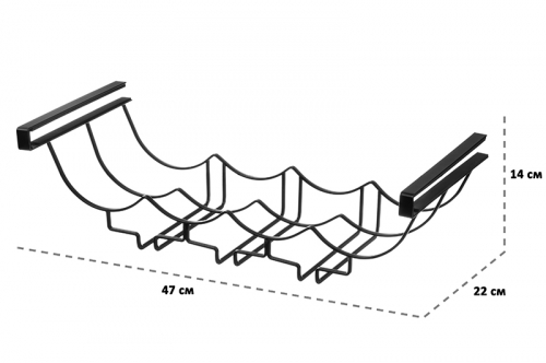Держатель для винных бутылок и бокалов подвесной 47*22*14 см 