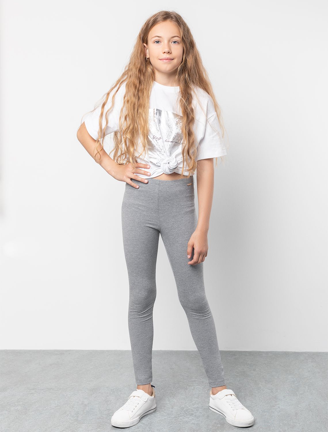 Ст.цена 790р Леггинсы из премиального хлопка с эластаном F44.059 серый меланж