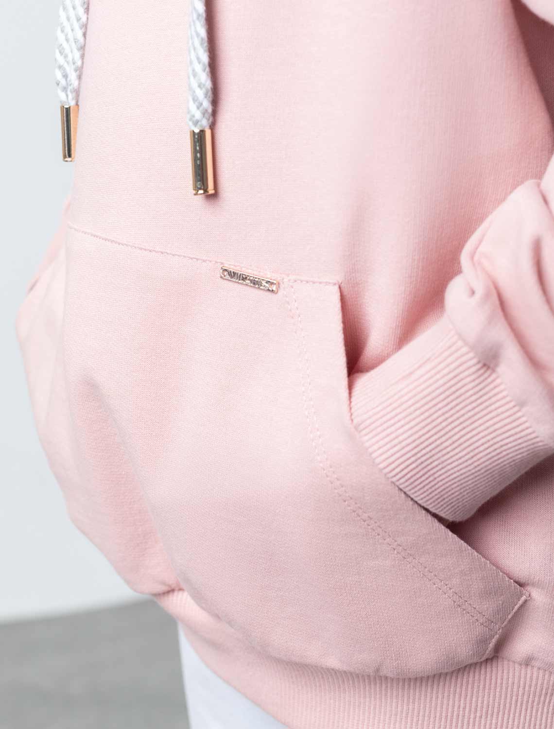 Ст.цена 1490р Худи из премиального футера с принтом F49.407 пудровый