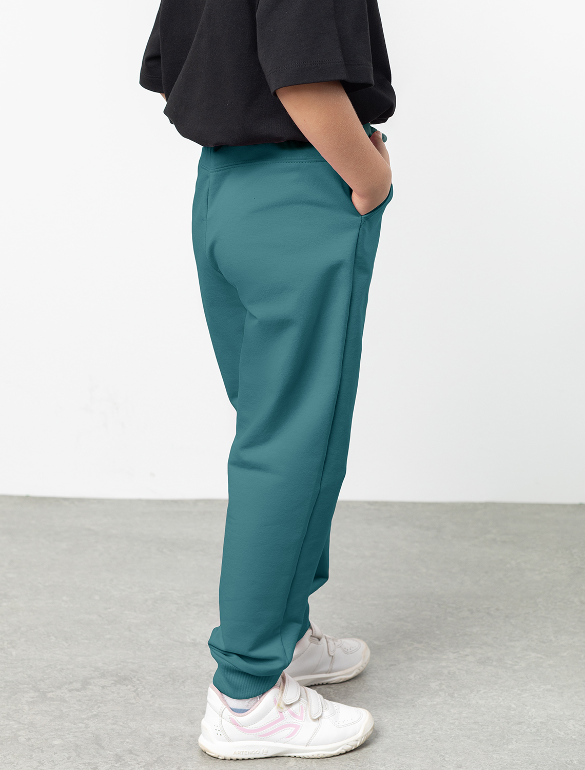 Ст.цена 1490р Брюки из премиального футера с золотистой фурнитурой F44.060 полынь