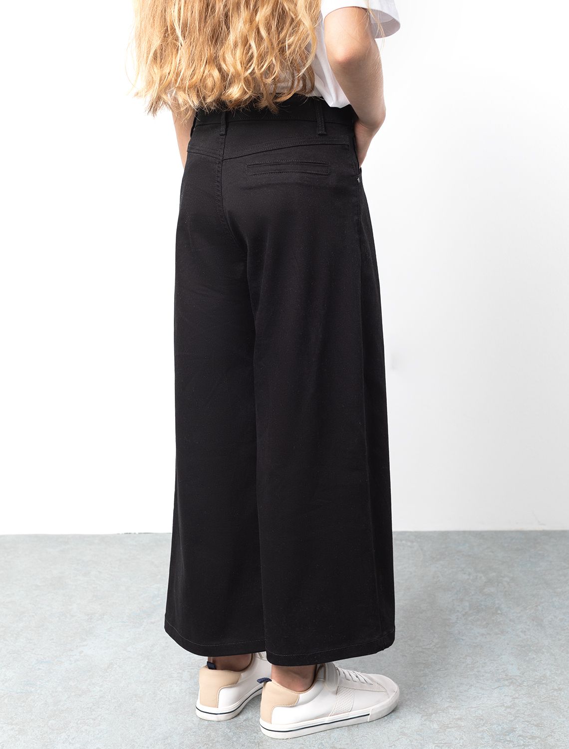 Ст.цена 1890р Брюки-кюлоты из хлопкового твила с эластаном F24.118 черный