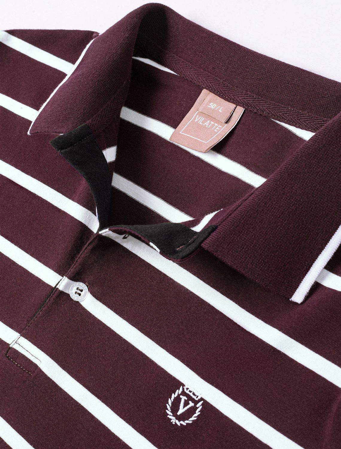 Ст.цена 1490р Футболка-Поло из премиального хлопка с эластаном U49.025 бургунди-белый