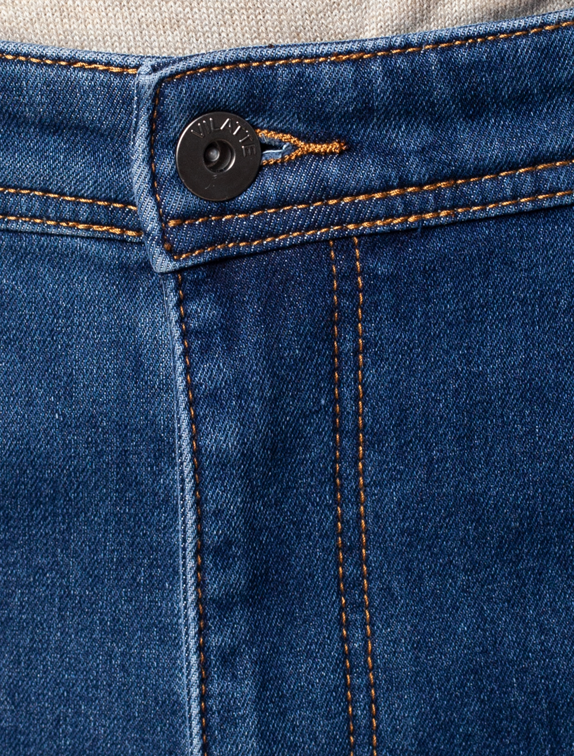 Ст.цена 2990р Джинсы классического кроя из эластичного денима на ФЛИСЕ U54.005 синий классик