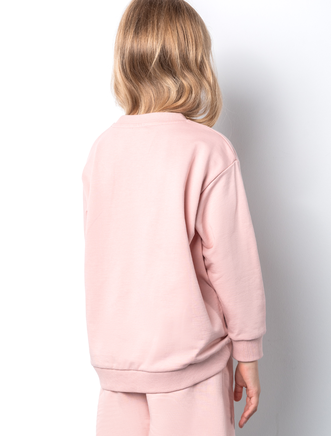 Ст.цена 1090р Свитшот из премиального футера с принтом F49.406 пудровый