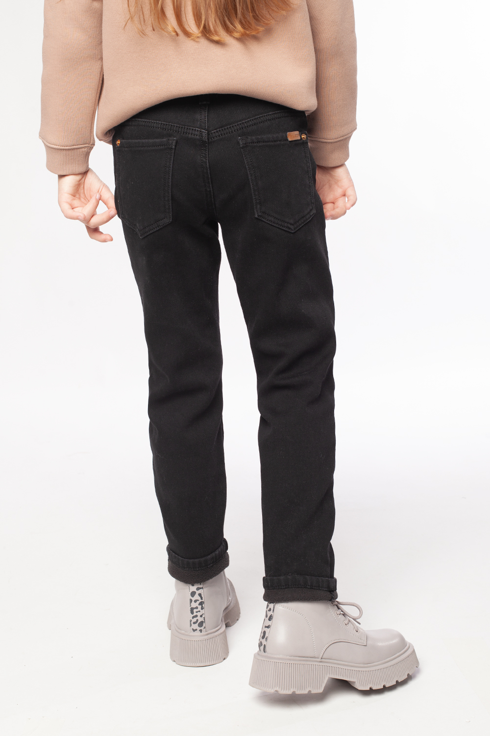Ст.цена 2390р Эластичные джинсы-skinny на флисе F54.078 черный