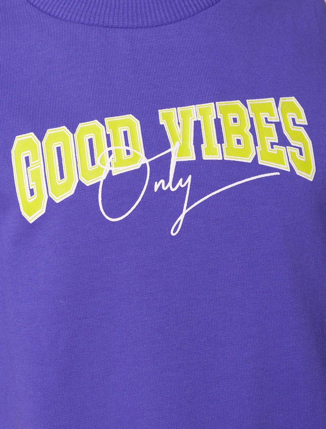 Ст.цена 1090р Свитшот из премиального футера с принтом F49.406 лаванда