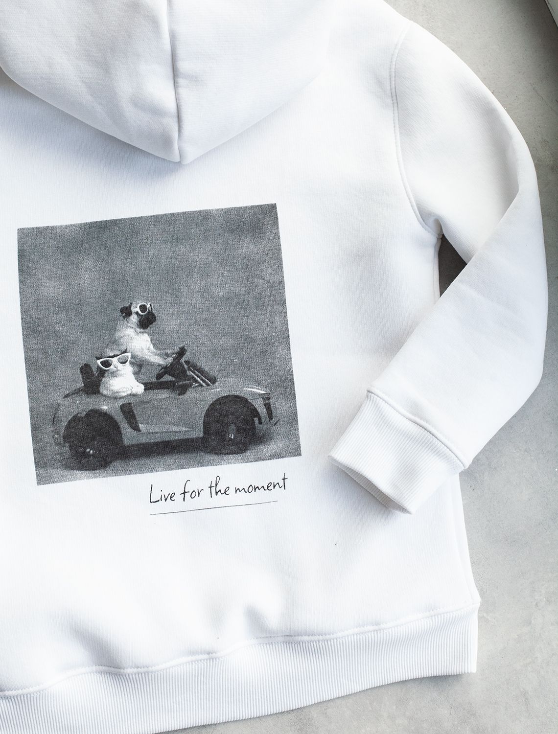 Ст.цена 2090р Худи из теплого футера-трехнитки с фотопринтом F49.429 молочный