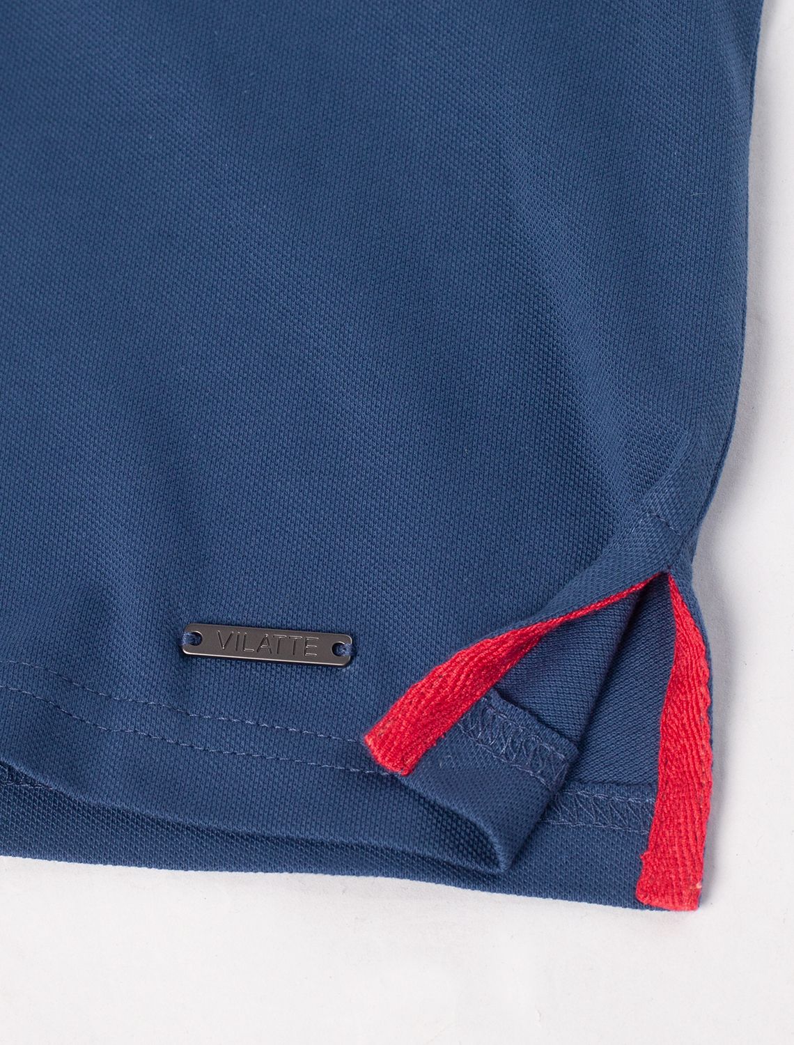 Ст.цена 1090р Футболка-поло из трикотажа пике с эластаном M49.387 светло-синий