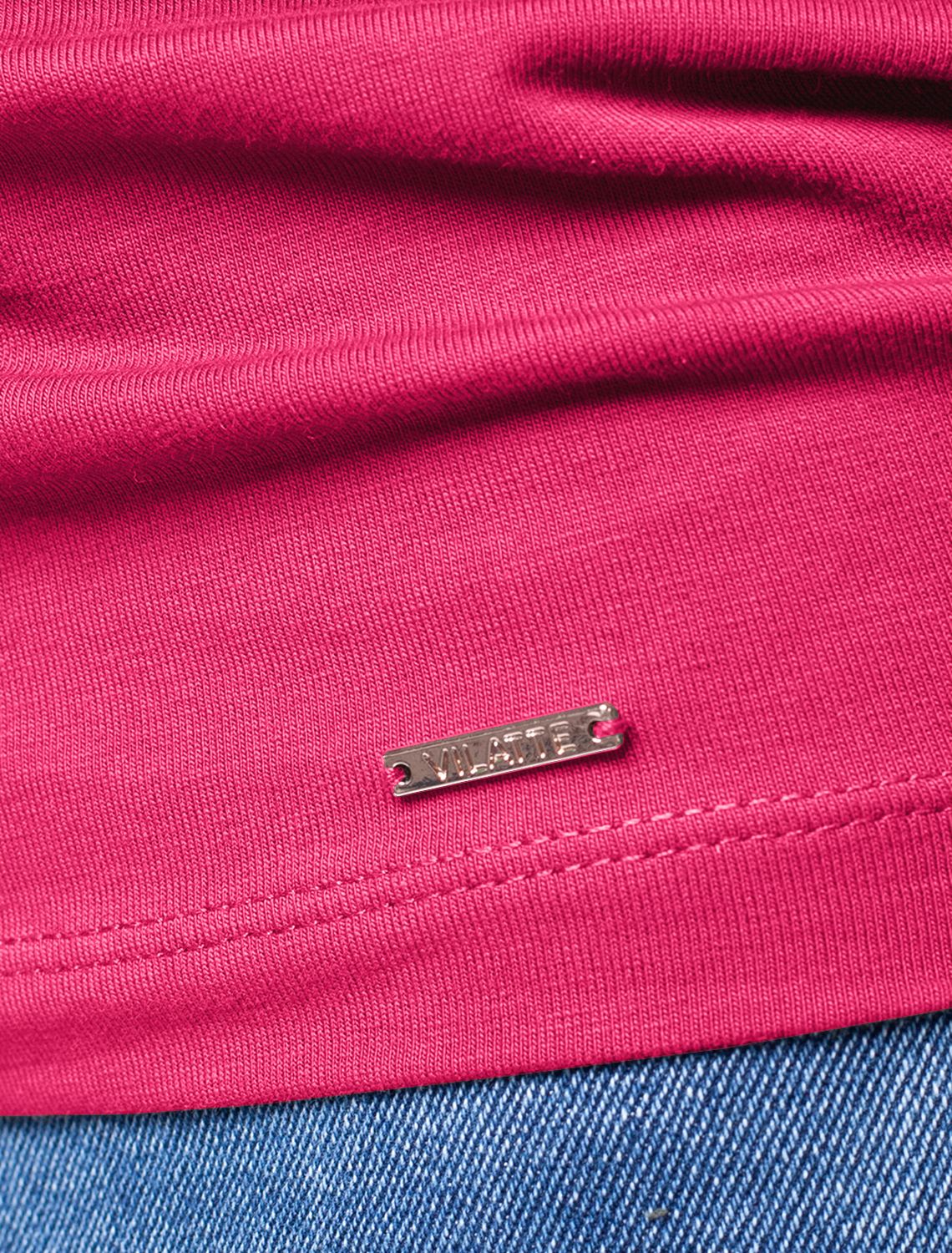 Джемпер из премиального хлопка с эластаном D49.957 вива_маджента