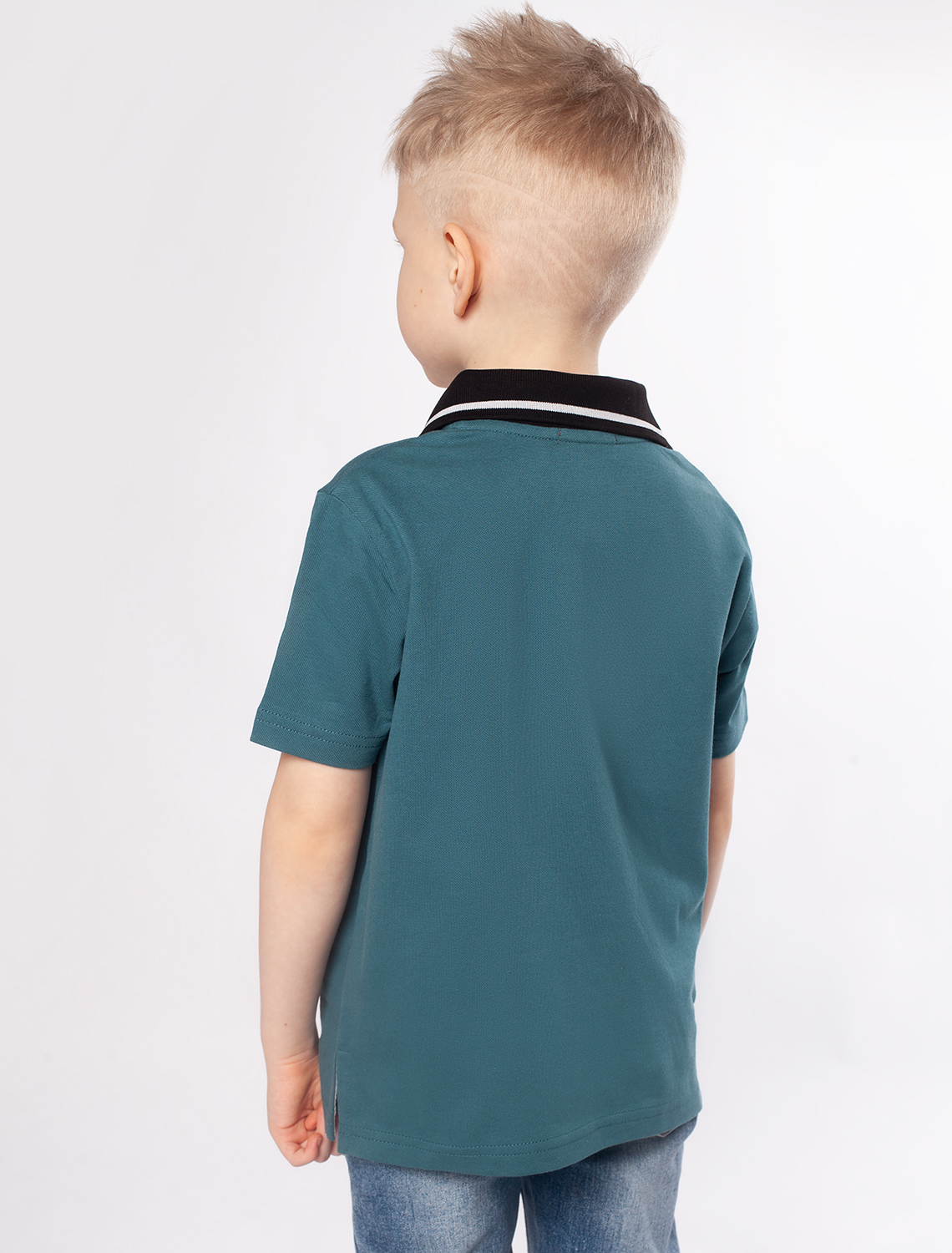 Ст.цена 1090р Футболка-поло из трикотажа пике с эластаном M49.387 полынь