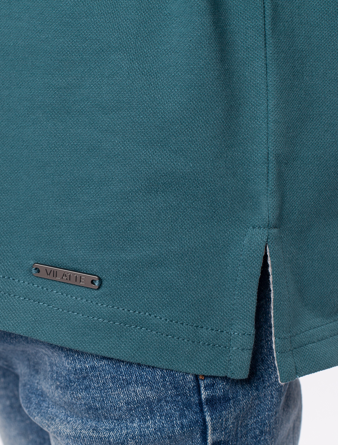 Ст.цена 1090р Футболка-поло из трикотажа пике с эластаном M49.387 полынь