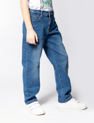 Прямые джинсы из эластичного денима M54.071 светло-синий