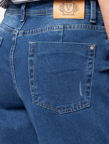 Плотно прилегающие джинсы mom-fit D54.243 синий