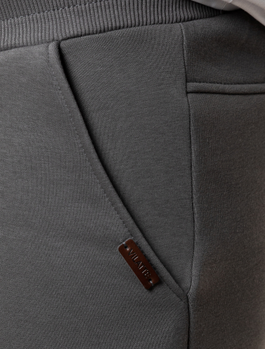 Теплые брюки из футера-трехнитки с начесом U44.002 серый