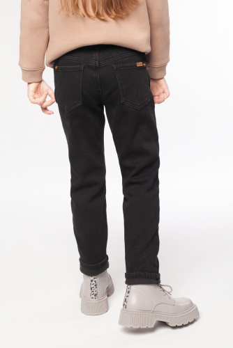 Эластичные джинсы-skinny на флисе F54.078 черный