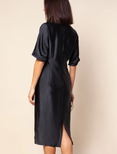 Платье из плотного полуматового сатина D22.531 черный