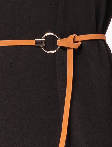 Платье из вискозы, связанное плетением интерлок с ремешком D32.042 черный