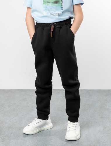 Теплые брюки из футера-трехнитки с начесом M44.030 черный