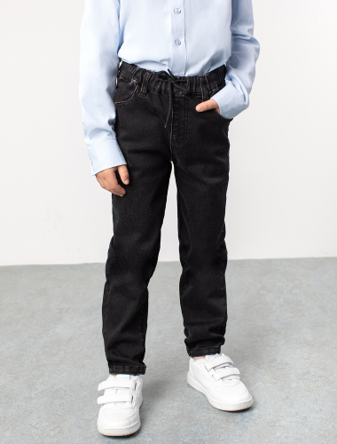 Ст.цена 1990р Эластичные джинсы с поясом на резинке M54.073 черный