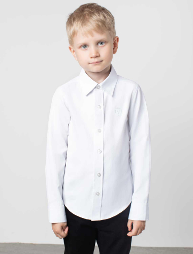 Сорочка для мальчиков из ткани сатинового плетения M29.066 белый