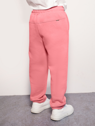 Теплые брюки из футера-трехнитки с начесом F44.064 розовый