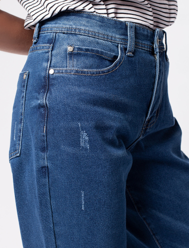 Плотно прилегающие джинсы mom-fit D54.243 синий