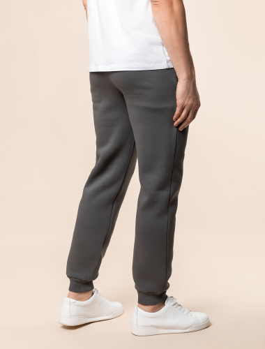 Теплые брюки из футера-трехнитки с начесом U44.002 серый