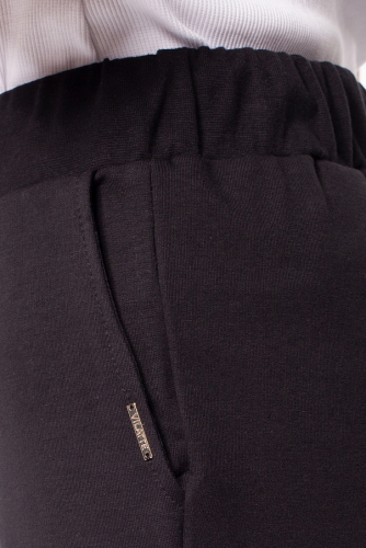 Прямые брюки из эластичного футера двухнитки D44.123 черный