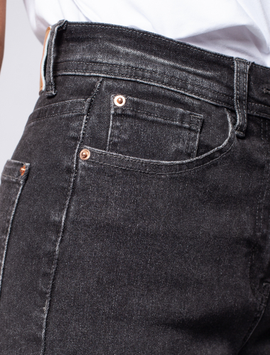 Укороченные джинсы из эластичного денима D54.266 серый