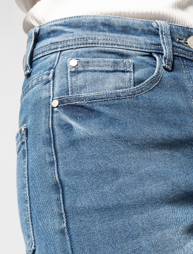Укороченные джинсы из эластичного денима D54.266 голубой