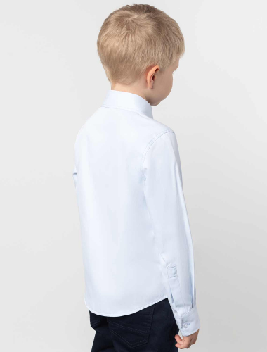 Сорочка для мальчиков из ткани сатинового плетения M29.066 голубой