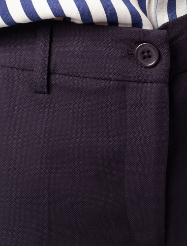 Прямые брюки из летней эластичной поливискозы с фактурой D24.508 темно-синий