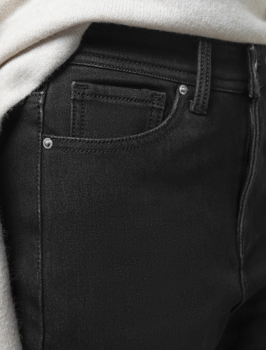Эластичные джинсы-skinny на ФЛИСЕ D54.272 черный